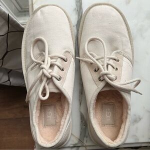UGG Men’s Neumel Low Canvas Plush Lined Lace Up Shoes Size 8 NWOB